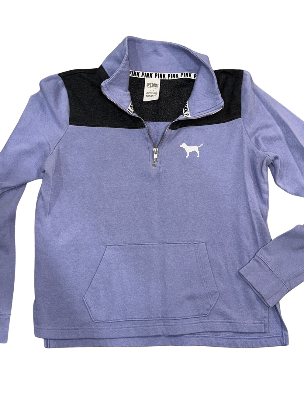 PINK Victoria’s Secret Quarter Zip Up Sweatshirt Light Purple Color Size Small